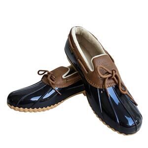 JBU Duck Shoes Woodbury Waterproof Size 10 Brown Plush Lined Women's Slip On